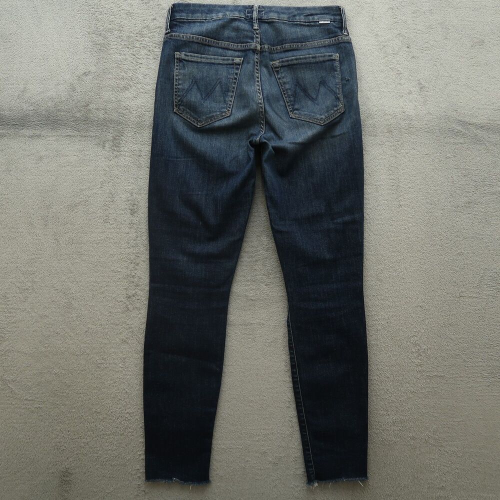Mother Jeans Womens Size 27 Blue High Waisted Looker Ankle Fray Dark-Stone Wash - Picture 15 of 16